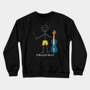 Funny Mens Cello Guy Crewneck Sweatshirt